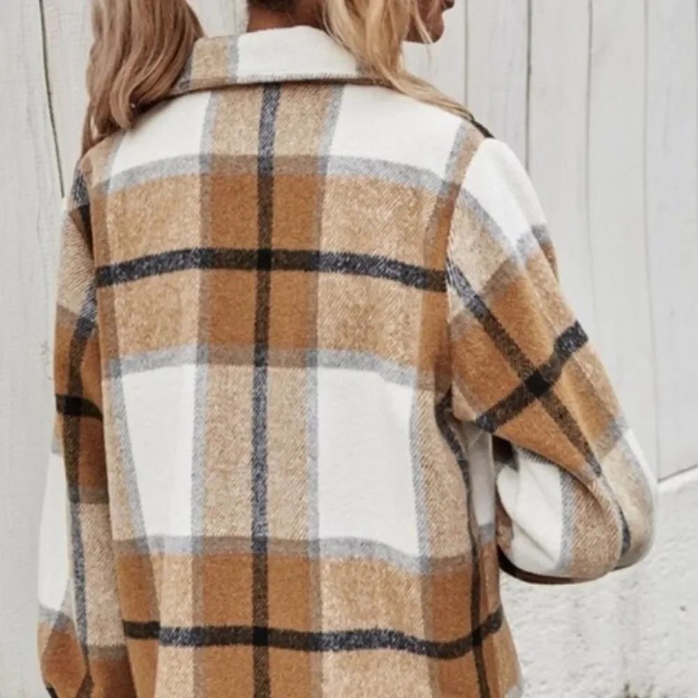 BROWN Plaid Jacket S-M-L - Picture 5 of 5